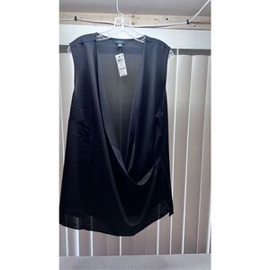 ALFANI BLACK SLEEVELESS WRAP BLOUSE WOMENS SIZE 3XL NEW P1-63